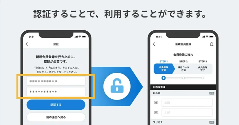 予め対象住民に「登録ID」と「暗唱番号」を配布することで、権利を得た住民の方にのみ利用いただくことが可能